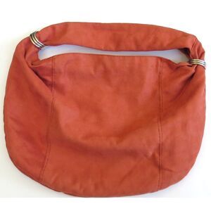 Bijoux Terner Hobo Bag Faux Suede Burnt Orange EUC